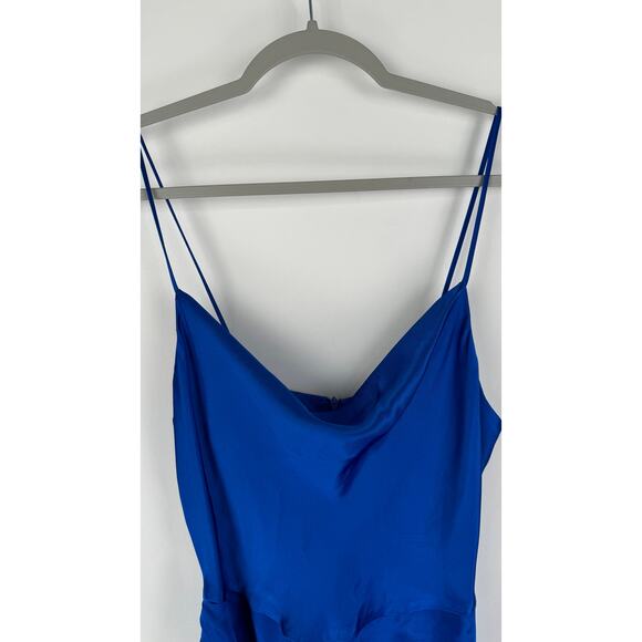 Zara Blue Satin Mini Dress - Picture 10 of 14
